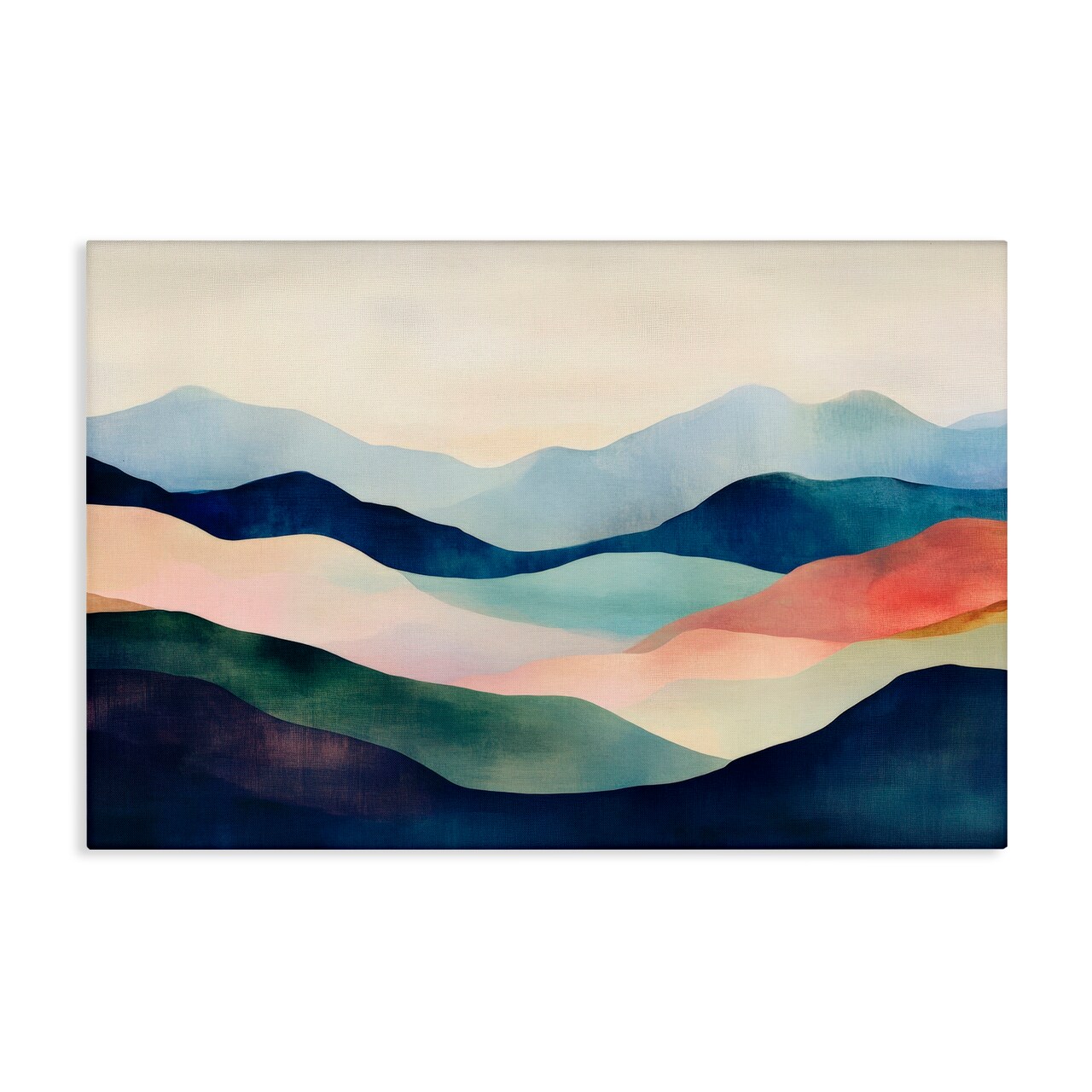 Stupell Industries Blue Abstract Mountain Landscape Canvas, design by Petal Prints Design